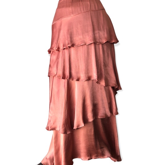 Maeve Dresses & Skirts - Maeve By Anthropologie Rose Gold Layered Viscose Skirt 4P